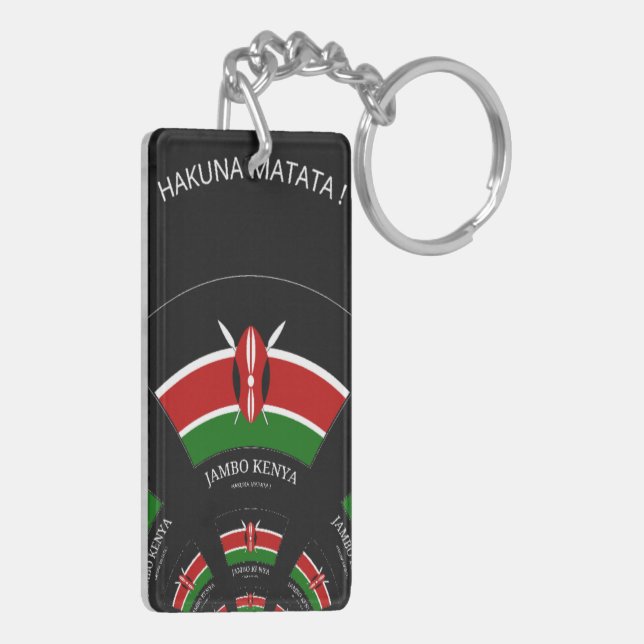 Beautiful Kenya Tapestry: Kenyan Flag Butterfly  Key Ring (Back Left)