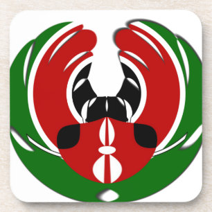 Beautiful Kenya Tapestry: Kenyan Flag Butterfly Mo Coaster