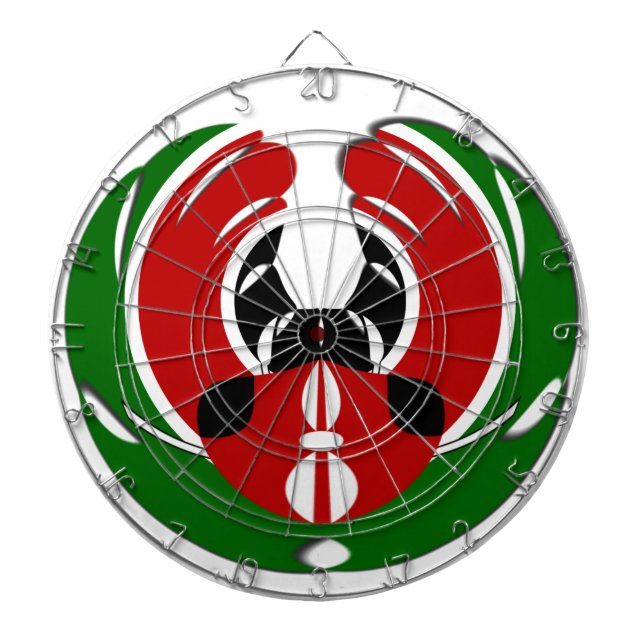 Beautiful Kenya Tapestry: Kenyan Flag Butterfly Mo Dartboard (Front)