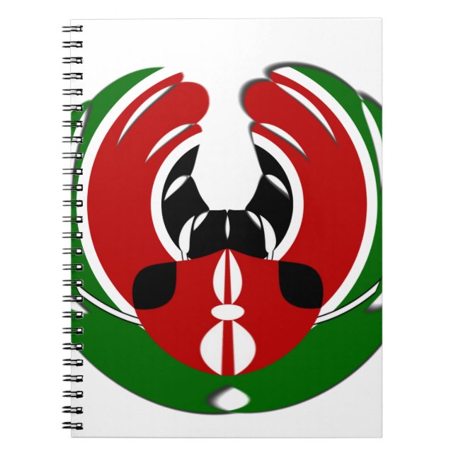 Beautiful Kenya Tapestry: Kenyan Flag Butterfly Mo Notebook (Front)