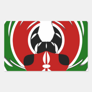 Beautiful Kenya Tapestry: Kenyan Flag Butterfly Mo Rectangular Sticker