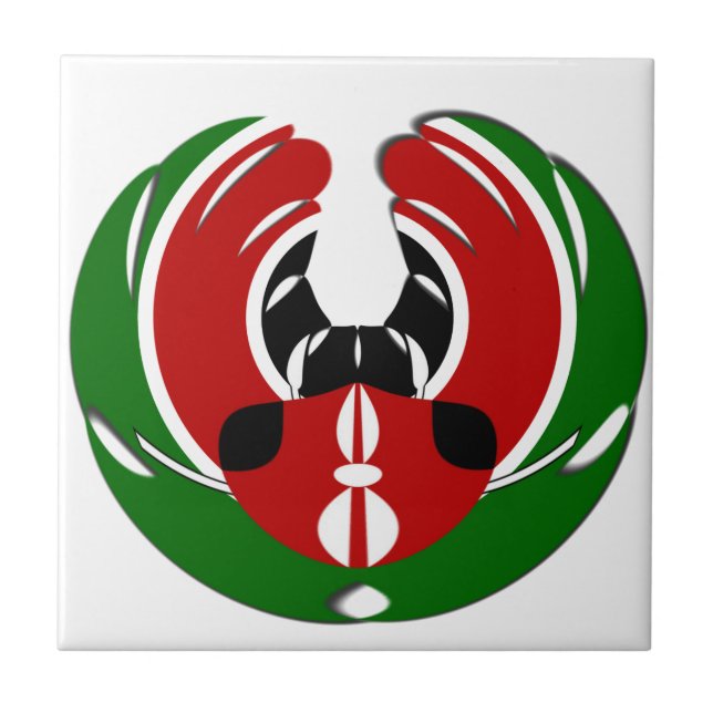 Beautiful Kenya Tapestry: Kenyan Flag Butterfly Mo Tile (Front)