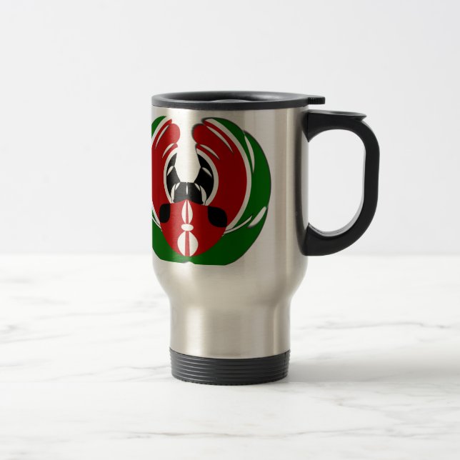 Beautiful Kenya Tapestry: Kenyan Flag Butterfly Mo Travel Mug (Right)