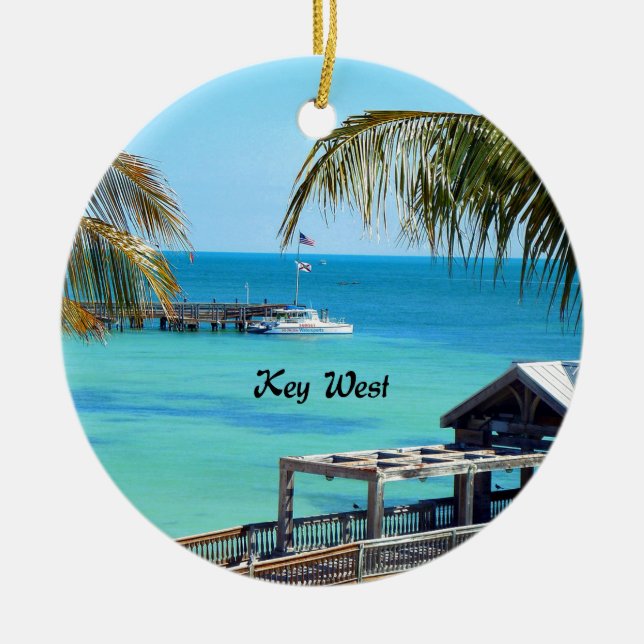 Beautiful Key West Ceramic Tree Decoration (Front)