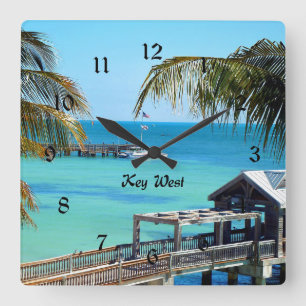 Beautiful Key West Square Wall Clock