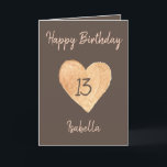 Beautiful Khaki Watercolor Heart 13th Birthday  Card<br><div class="desc">Beautiful Khaki Watercolor Heart 13th Birthday, a cute birthday design made for any granddaughter. If you're looking for some pretty granddaughter birthday cards, teenager birthday cards or thirteenth birthday cards, this one is for you. The design features a cute watercolor heart, something attractive and beautiful, so, don't hesitate to personalise...</div>