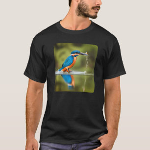 Beautiful Kingfisher Bird Catching a Fish T-Shirt