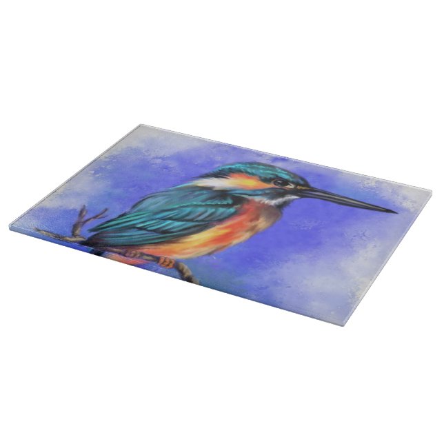 Beautiful Kingfisher Bird Cutting Board (Corner)