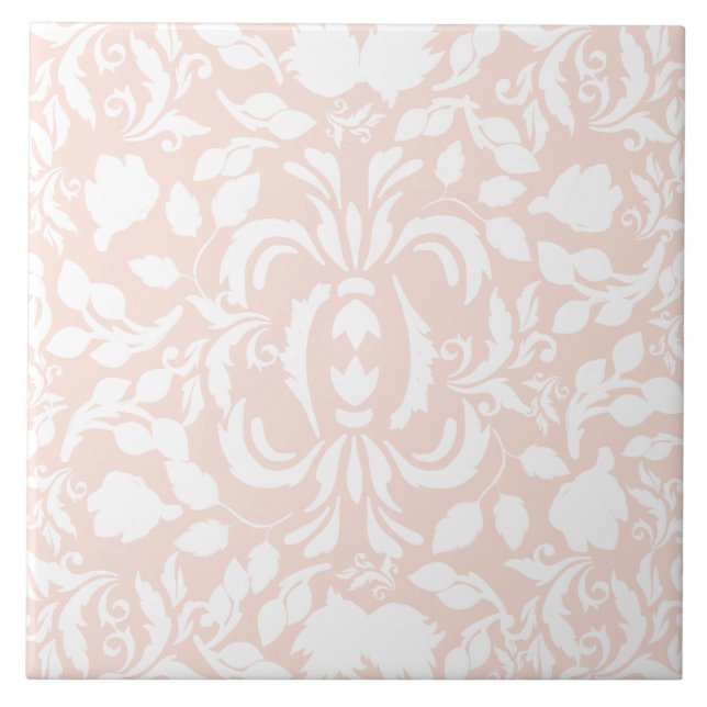 Beautiful kitchen decor William Morris pink white  Ceramic Tile (Front)