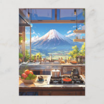Beautiful Kitchen with View of Mount Fuji