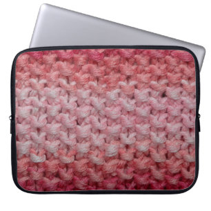 beautiful knit fabric with red and beige tones, c laptop sleeve