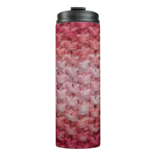 beautiful knit fabric with red and beige tones, c thermal tumbler