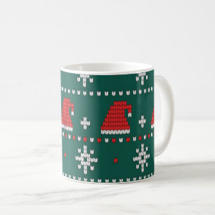 Beautiful knitted christmas pattern coffee mug