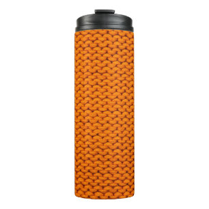 beautiful knitted cloth handmade bright yellow col thermal tumbler
