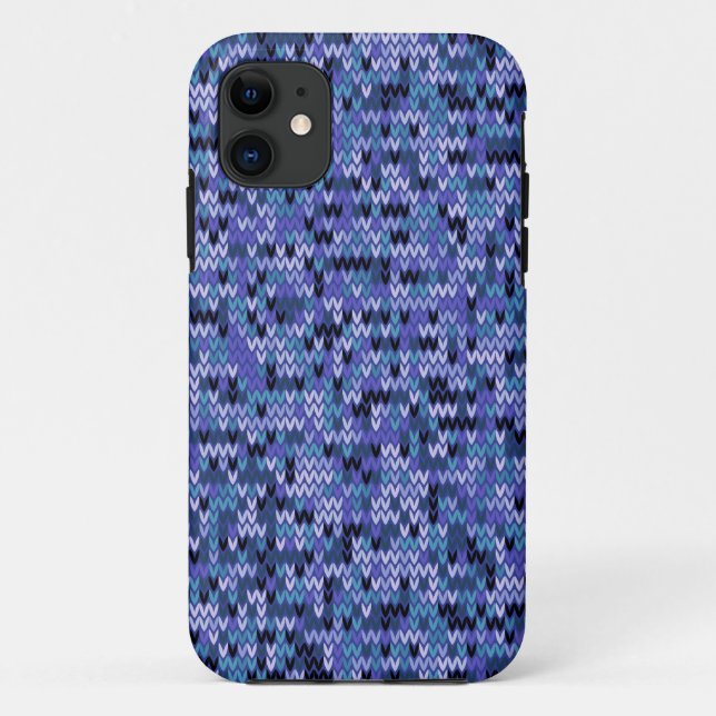 Beautiful , knitting pattern , knitted , blue and  Case-Mate iPhone case (Back)