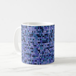 Beautiful , knitting pattern , knitted , blue and coffee mug