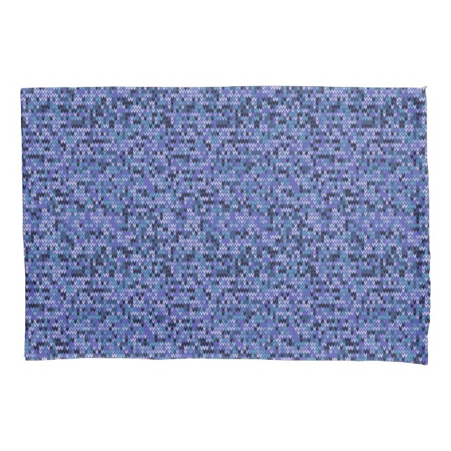 Beautiful , knitting pattern , knitted , blue and  pillowcase (Front)