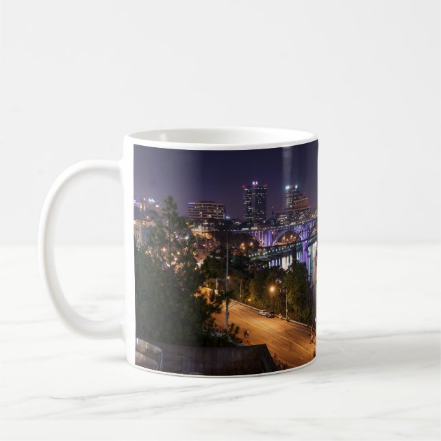 Beautiful Knoxville Tennessee Panoramic Skyline Coffee Mug (Left)