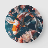 Beautiful Koi Fish Clock