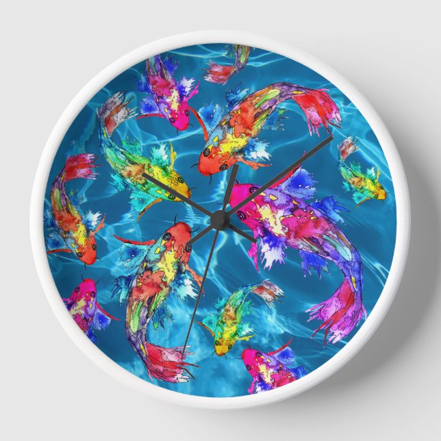 Beautiful Koi Fish Clock (Front)