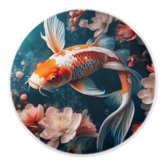 Beautiful Koi Fish Pond Knobs and Pulls (Front)
