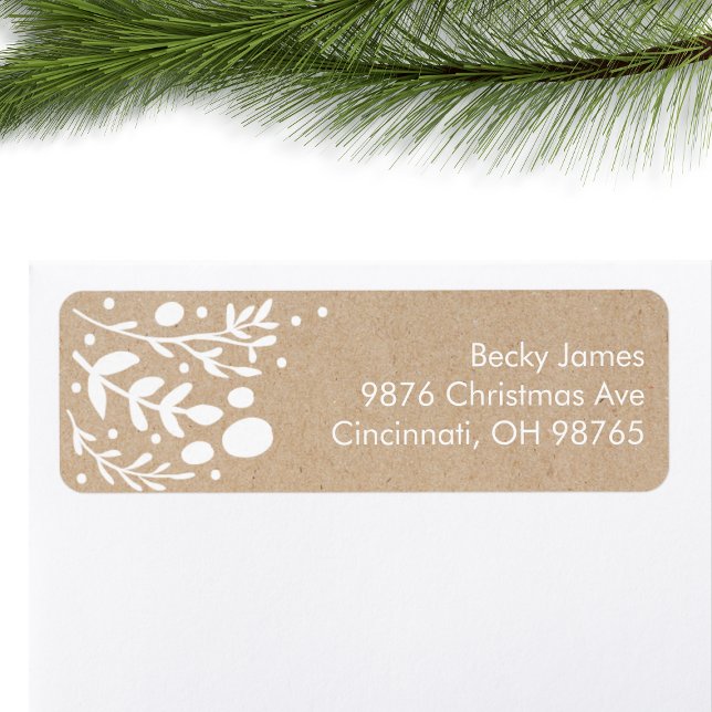 Beautiful Kraft Foliage Christmas Address Labels (Creator Uploaded)