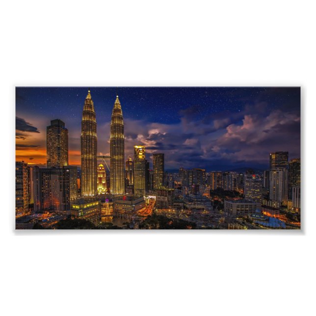 Beautiful Kuala Lumpur Petronas Twin Towers Photo Print (Front)