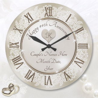 Beautiful Lace Gifts for 13th Wedding Anniversary Large Clock