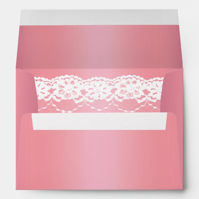 Beautiful Lacy Baby Shower Invitation Envelope (Back (Bottom))