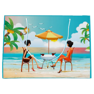 Beautiful Ladies At The Beach Large Gift Bag