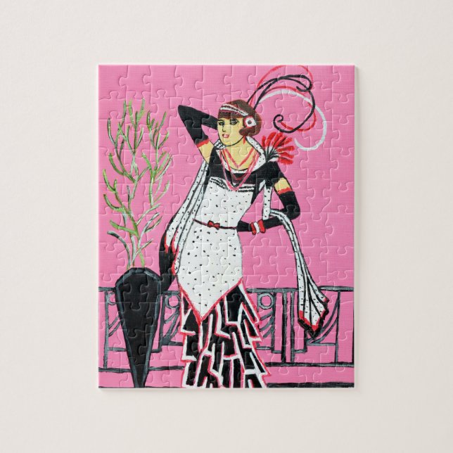 Beautiful lady 2 puzzles  (Vertical)