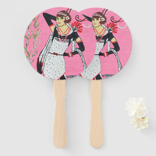 Beautiful lady hand fan