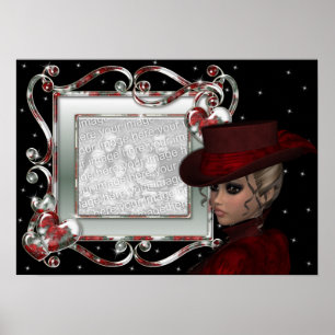 Beautiful Lady - Holiday Template Print/Poster Poster