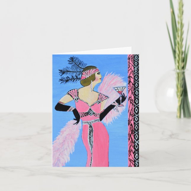 Beautiful lady invitation folded card (Front)