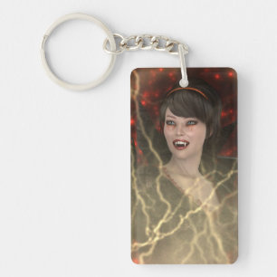 Beautiful Lady Vamp Perfect Halloween Witch Style Key Ring