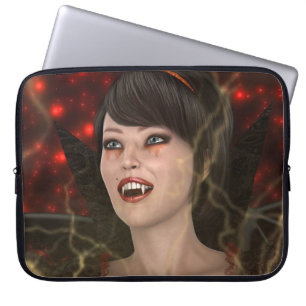 Beautiful Lady Vamp Perfect Halloween Witch Style Laptop Sleeve