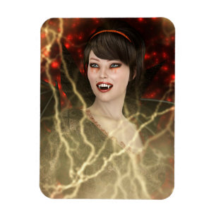 Beautiful Lady Vamp Perfect Halloween Witch Style Magnet