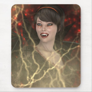 Beautiful Lady Vamp Perfect Halloween Witch Style Mouse Pad