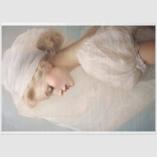 Beautiful Lady White Veil and Dress Decoupage Tissue Paper