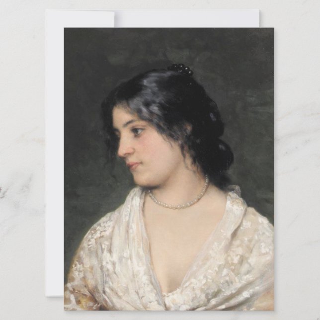 Beautiful Lady with a Pearl Necklace Card (Front)