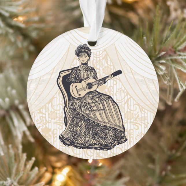 Beautiful lady with guitar ornament (Tree)