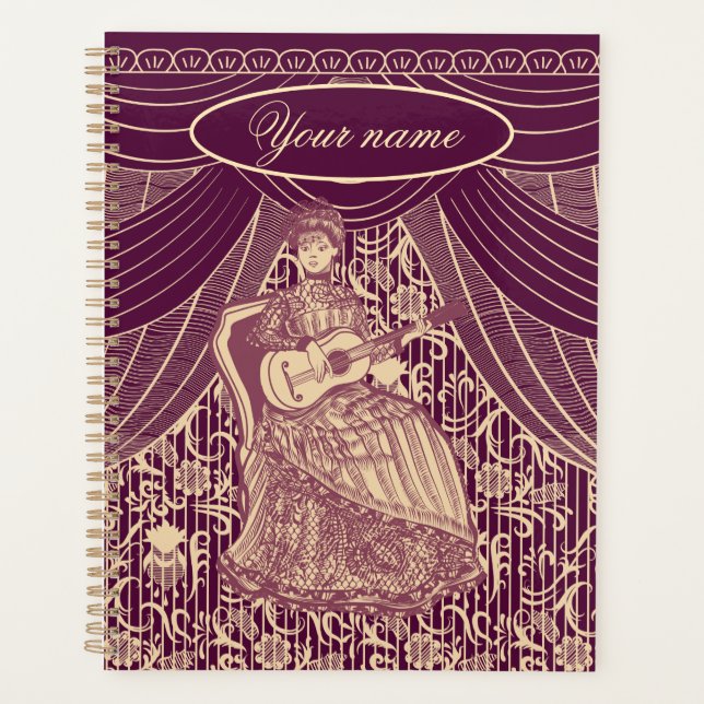 Beautiful lady with guitar planner (Front)