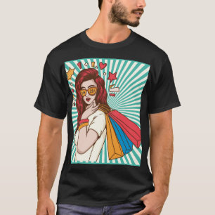 Beautiful Lady with Shopping Bag T-Shirt