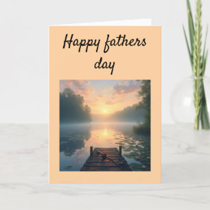 Beautiful lake and dock at sunrise thank you card