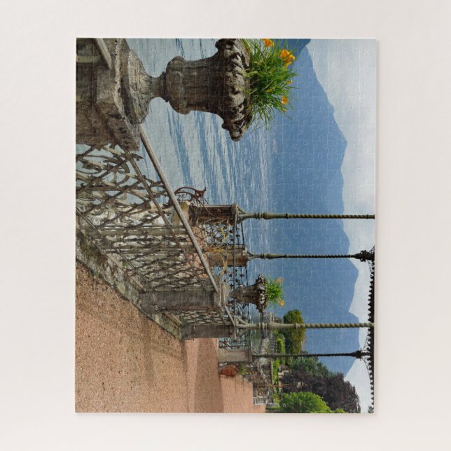 Beautiful Lake Como Italy Garden Terrace Jigsaw Puzzle (Vertical)