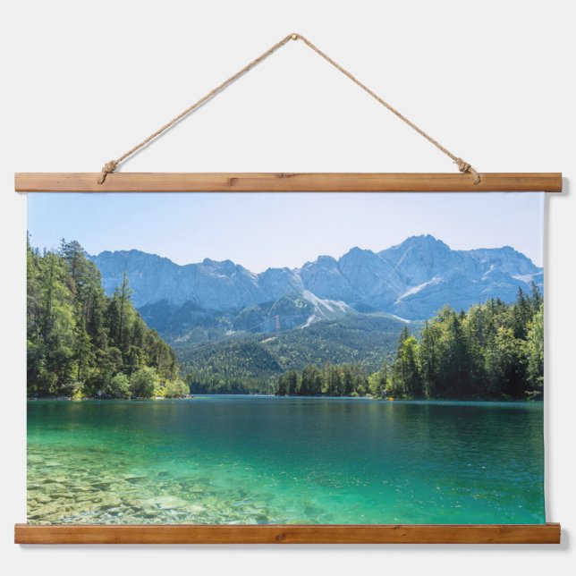 Beautiful Lake Eibsee Bavarian Alps Germany Hanging Tapestry (Front)
