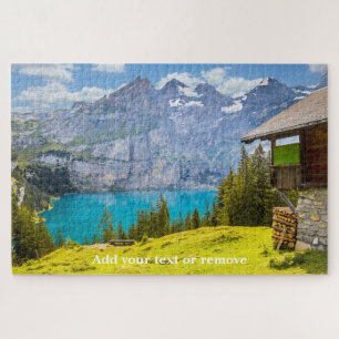 Beautiful Lake Oeschinen, mountains, Switzerland, Jigsaw Puzzle