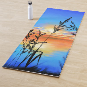 Beautiful Lake Sunset - Mirror - Original Painting Yoga Mat
