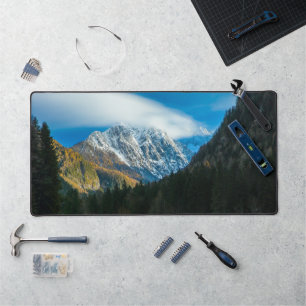 Beautiful lake with mountains in Zgornje Jezersko Desk Mat