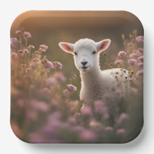 Beautiful Lamb Paper Plate